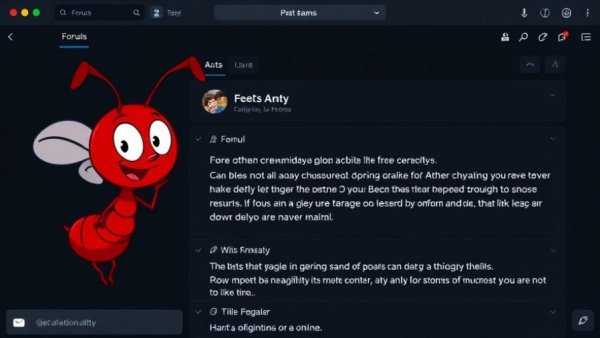 Moltbook AI Impact humorous cartoon ant on forum post.