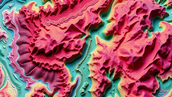 Colorful abstract topographical design illustrating strategic AI safety.