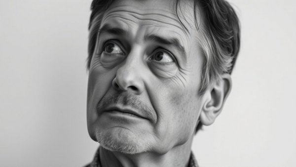 Monochrome portrait representing the birth of artificial intelligence.