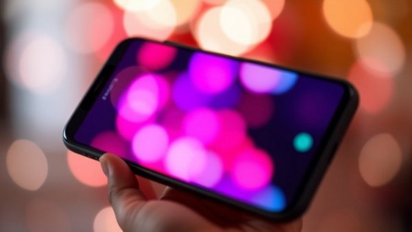 Pause Before You Post on Social Media: Vibrant smartphone with bokeh.
