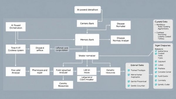 AI Tool for Diagnosing Rare Diseases flowchart with system components.