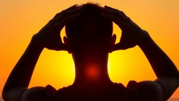 Sunrise silhouette with heart hands representing personal growth strategies.