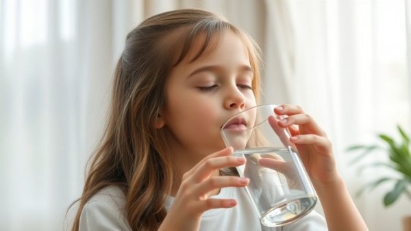 Best Water Filter for Families with Kids: girl drinking water.