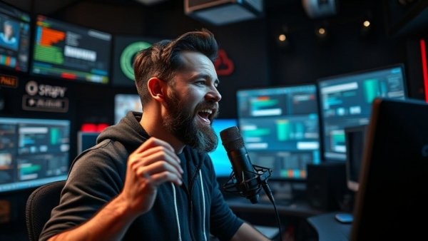 Bearded man in a studio discussing data theft in AI.