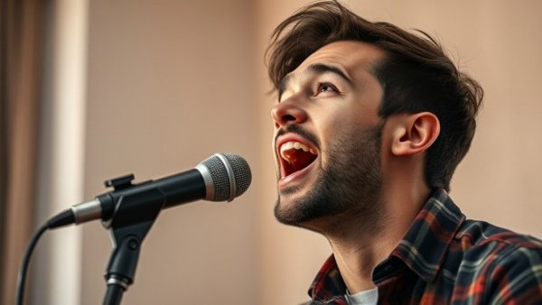Man discussing Google Docs AI Integration excitedly at a microphone.