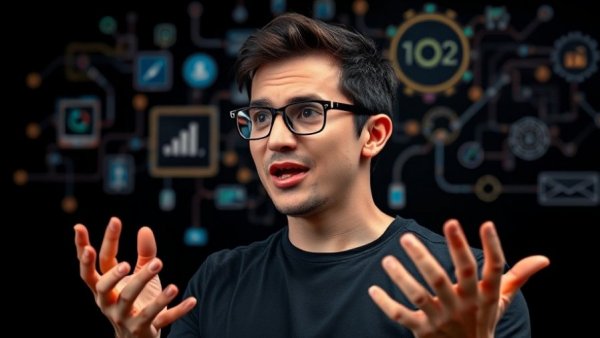 Perplexity OpenClaw AI concept with person discussing innovation.