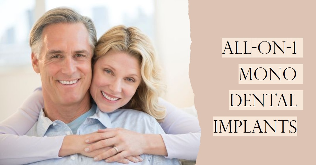 Happy couple with Mono Dental Implants smiling and Hugging