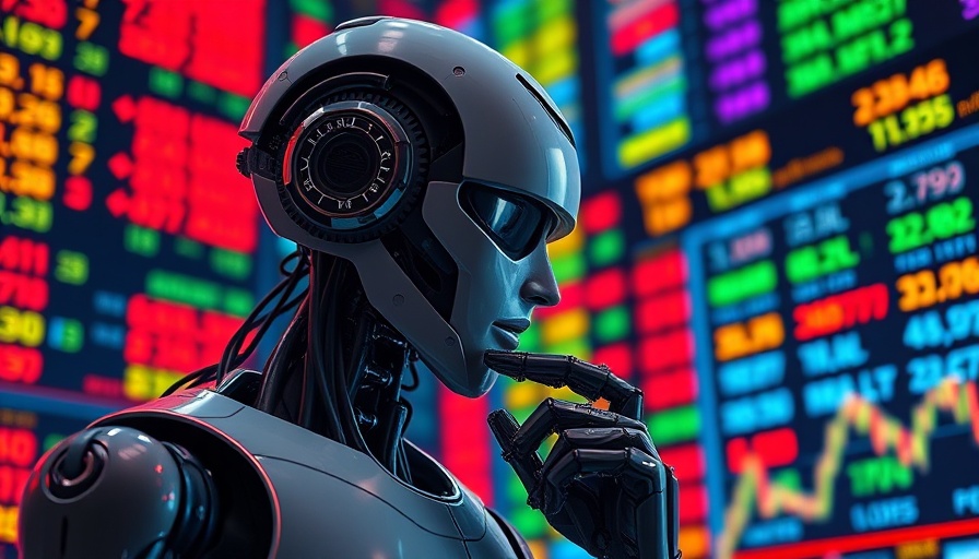 Futuristic robot analyzing stock market data, AI tools comparison.