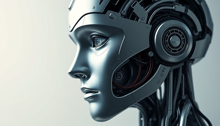 AI in Finance: Futuristic robot head with intricate circuitry