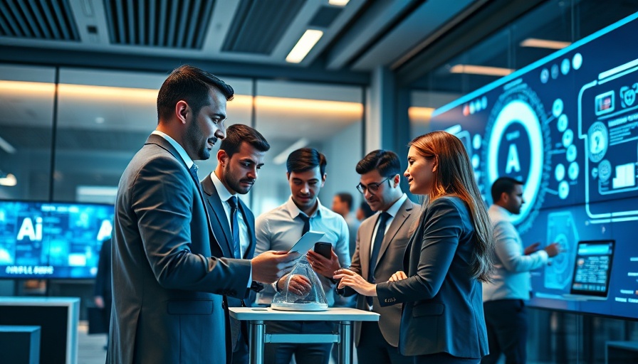 AI startups team collaborating in a high-tech office.