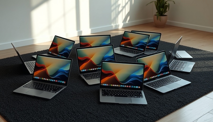 Open laptops with ChromeOS on dark carpet reflecting light.