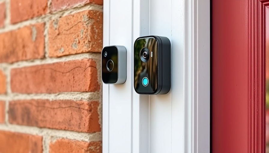 Sleek modern Eufy video doorbell on brick wall.