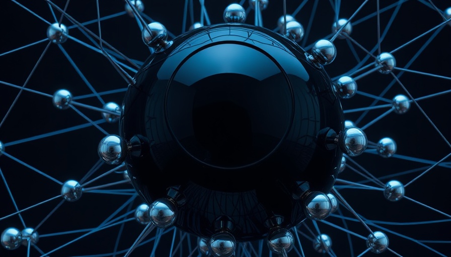 Futuristic abstract black sphere with metallic accents, AI agents concept