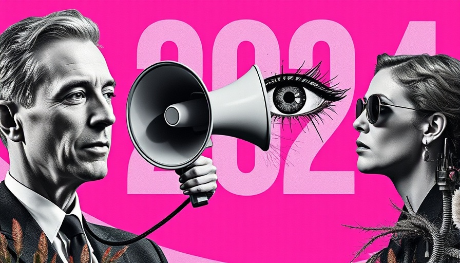 Surreal collage on Internet Threats 2024 with grayscale portraits and symbols.