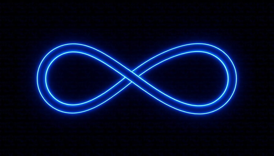 Abstract glowing blue infinity symbol, Meta Llama models theme