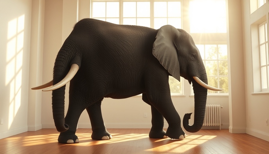 Generative AI concept with elephant in room and Google logo.