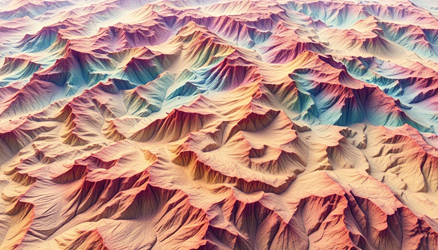 Colorful abstract topographic map with wave patterns, AGI safety concept.