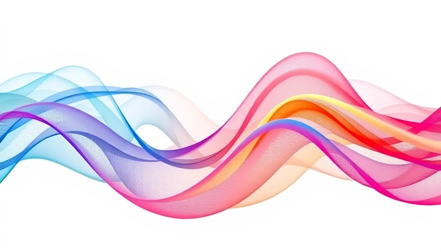 Colorful abstract waves illustrating AI communication, digital art.