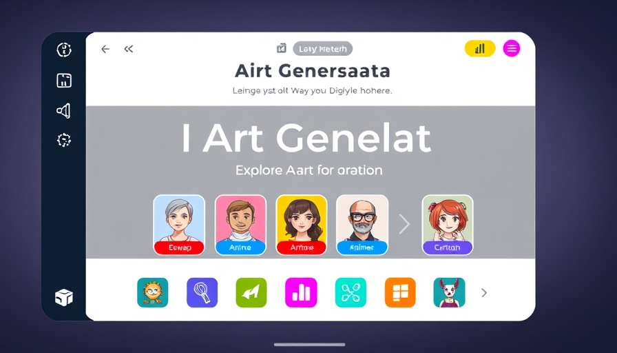 AI Art Generator interface with multiple art style options.