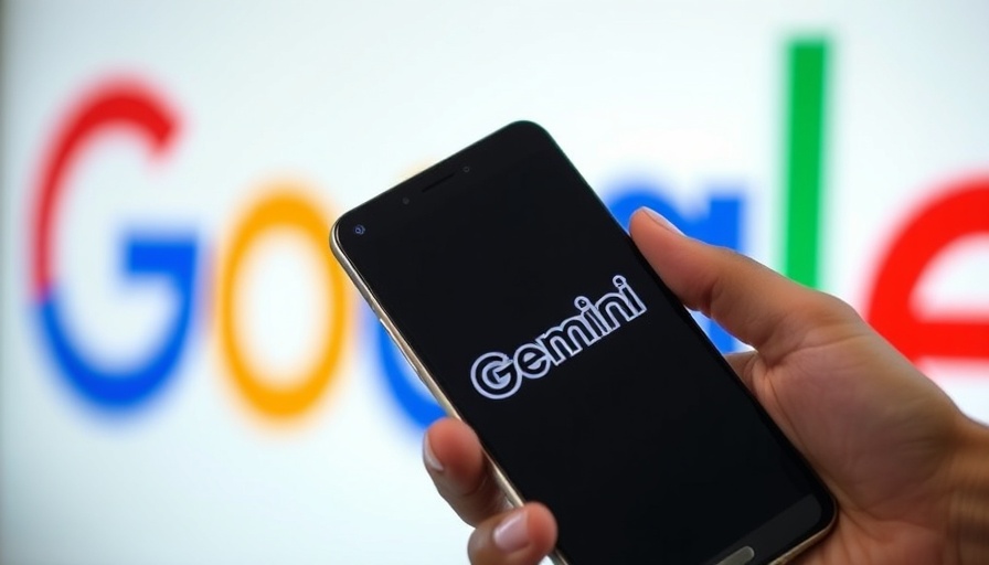 Close-up of smartphone showing Gemini logo with Google in background, AI memory concept.