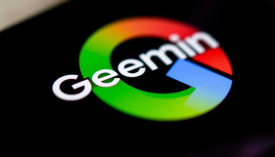 Google Gemini logo displayed on smartphone with Google logo in background.