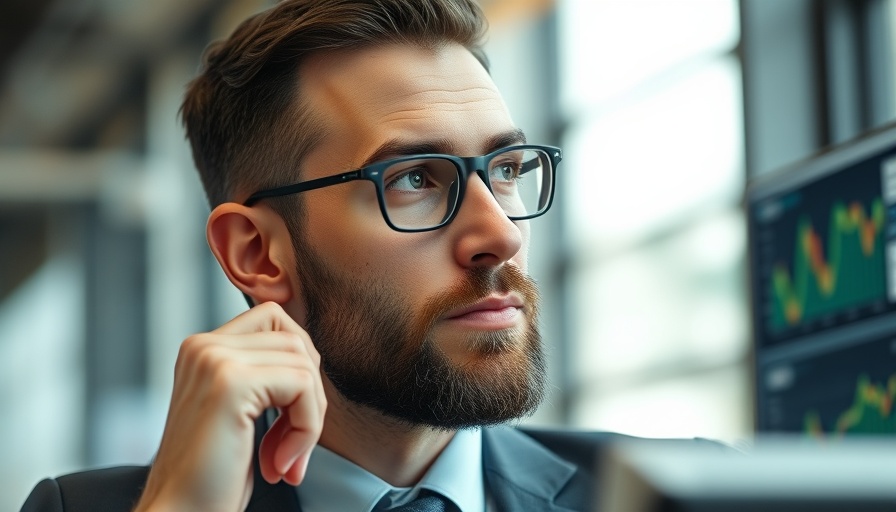 Businessman monitoring SEO migration progress on laptop.