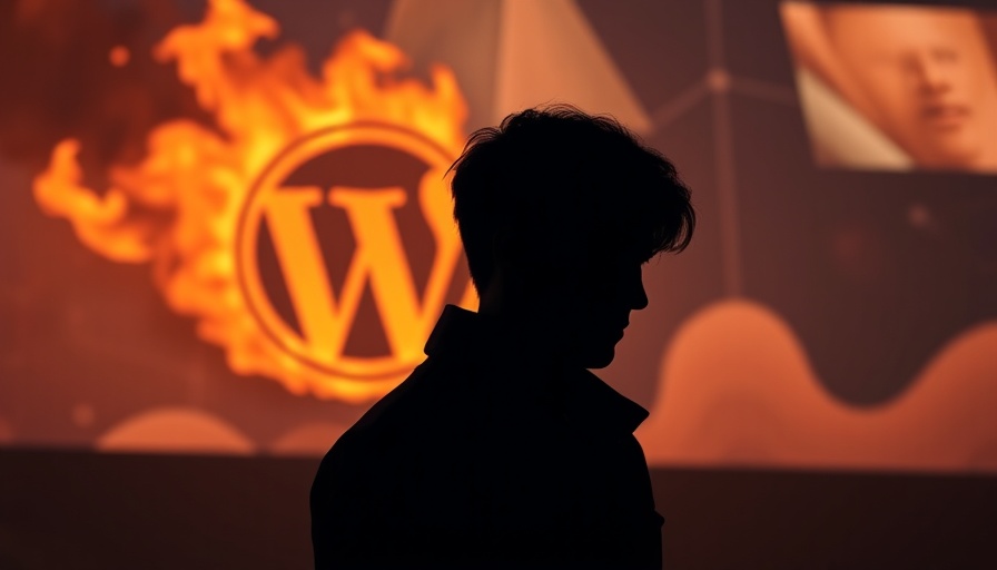 WordPress vulnerability depicted with dramatic logo and flames