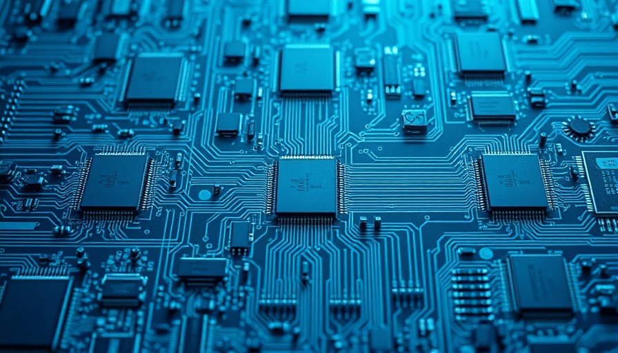 Detailed image of computer microchips, emphasizing tech industry.