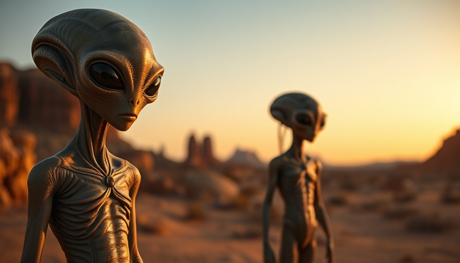 Alien figures in a desert, exploring AI future predictions themes.