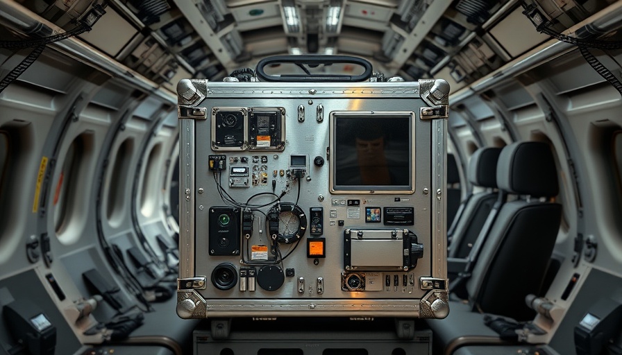 Satellite navigation equipment inside aircraft cargo area.