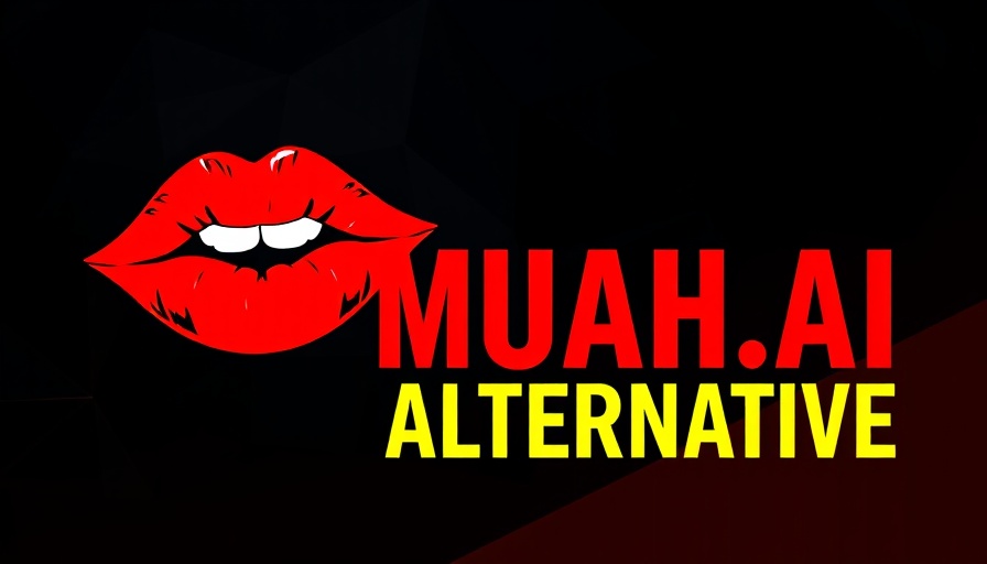 Muah AI alternative graphic with red lip print and bold text.