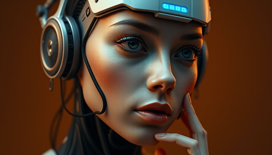 Futuristic cybernetic woman highlighting sustainable IT aesthetics.