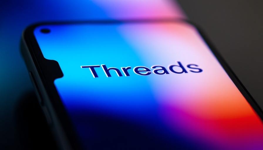 Smartphone displaying Threads app logo for Threads advertising.