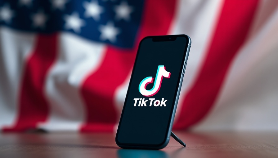 Smartphone with TikTok logo in front of American flag, Perplexity TikTok bid.