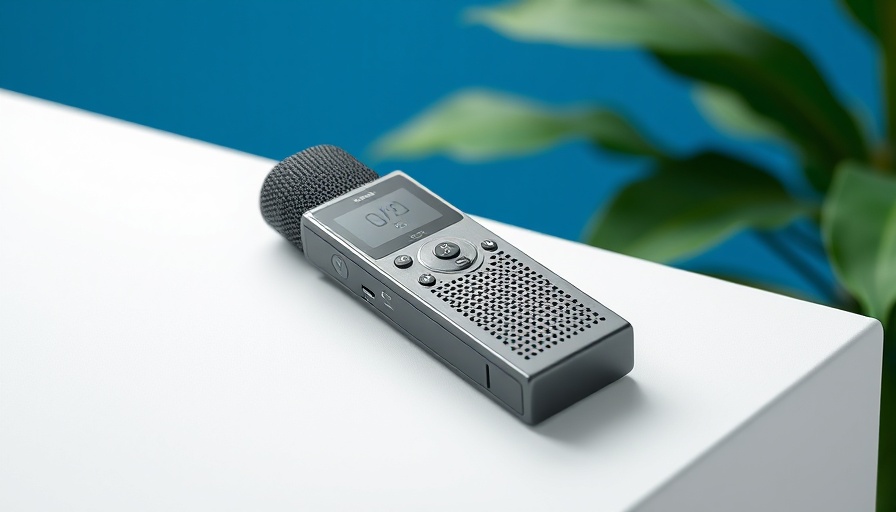 Sleek modern AI voice recorder on white surface