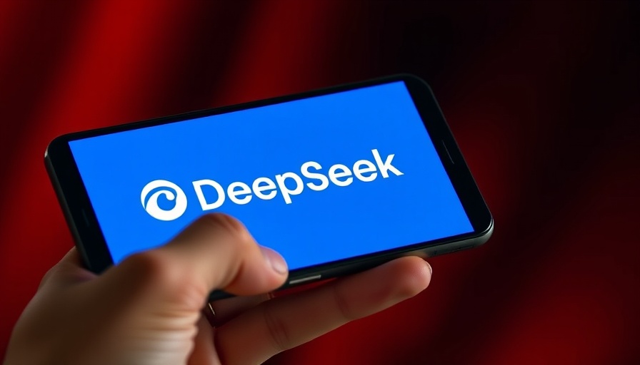 DeepSeek logo displayed on smartphone screen.