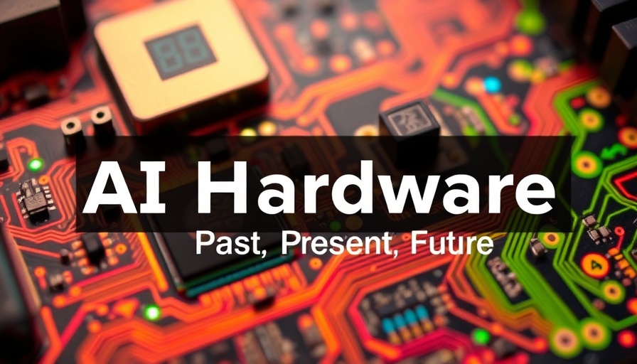 AI hardware evolution depicted through circuit board designs.