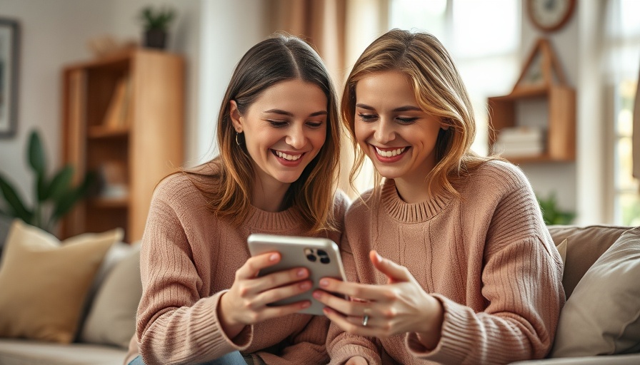 Joyful women sharing a moment on a smartphone, genuine connections.