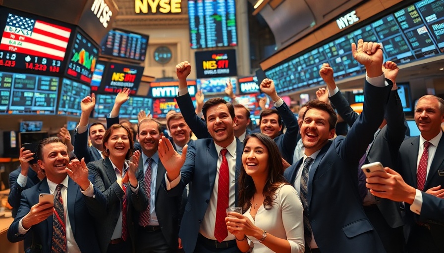 Celebration at stock exchange for 2025 IPOs, vibrant trading floor