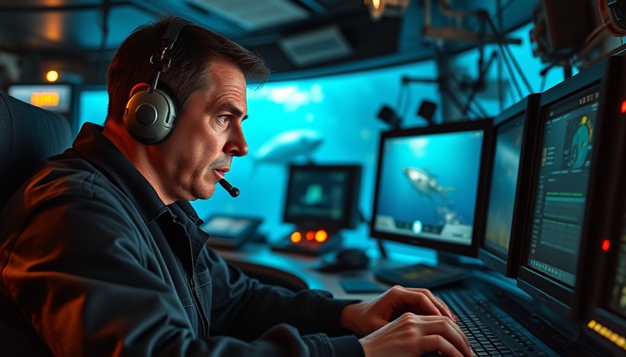 Technician analyzing Baltic Sea munitions on monitors.