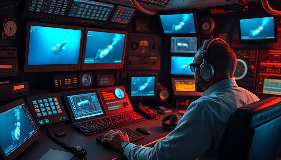 Operator in a control room analyzing Baltic Sea explosives data