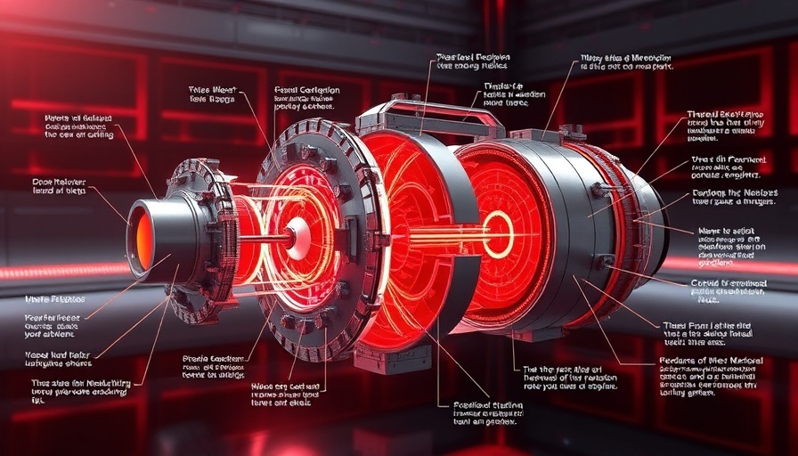 Commercial fusion power process diagram with labeled components.