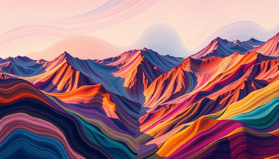 Colorful abstract mountain landscape, showcasing subjective naturalism.