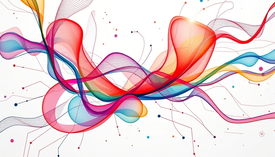 Colorful abstract AI research illustration with flowing shapes.