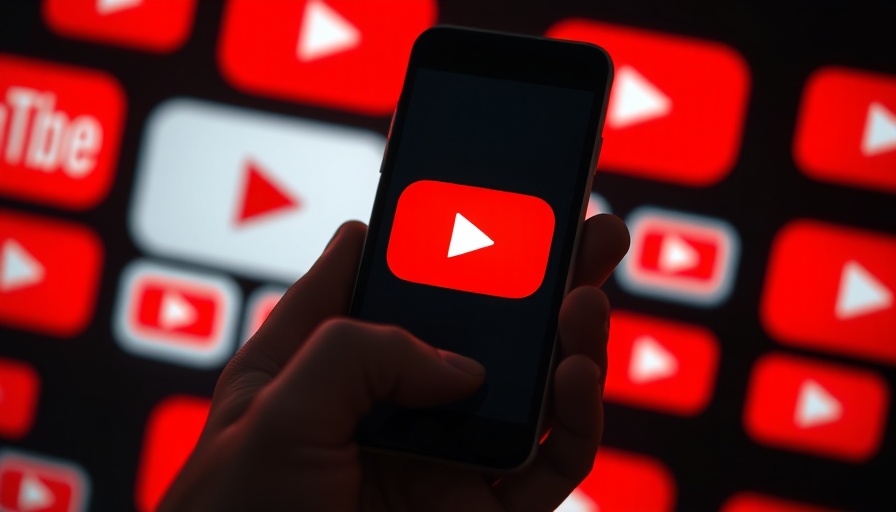 YouTube logo displayed on smartphone screen.