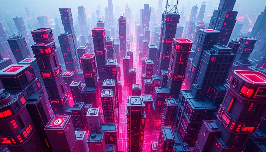 DeepSeek futuristic cube cityscape in vibrant 3D.