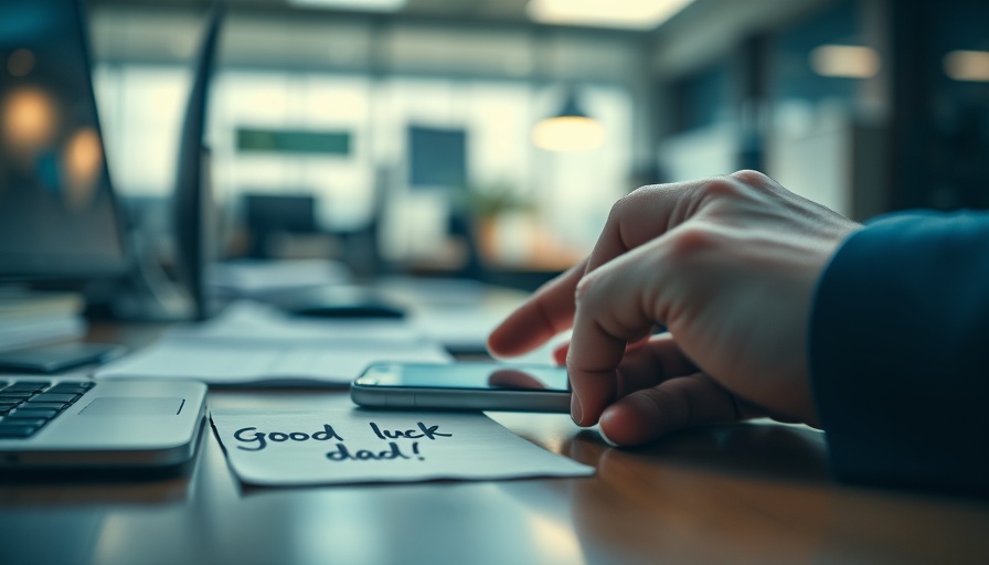 Super Bowl Ads concept with a hand holding a smartphone on a desk.