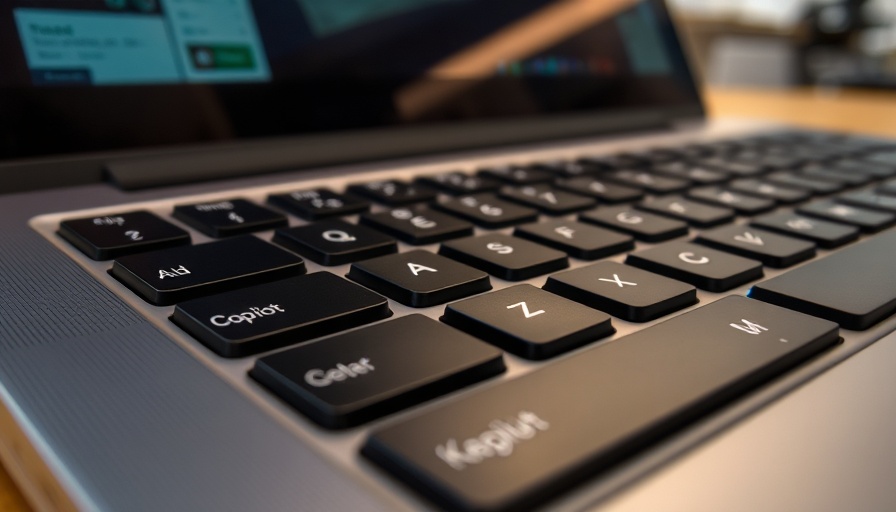 Close-up of laptop keyboard with Copilot key.