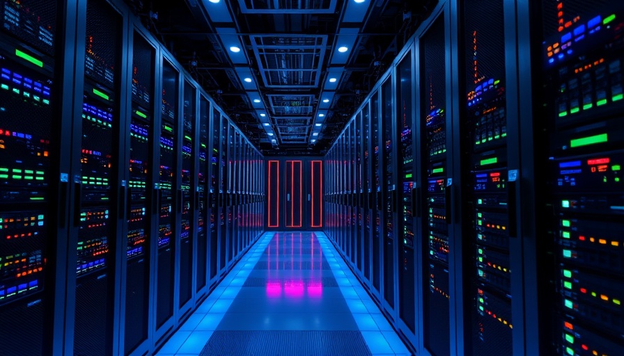 Unified Data System Healthcare data center with glowing servers and blue lighting.