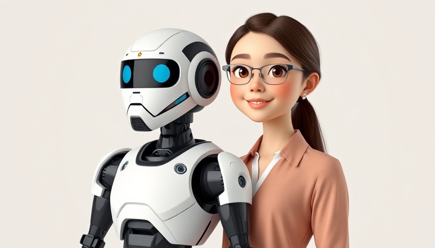 Professional woman and robot, digital assistant concept, Appeals Management Workspace.